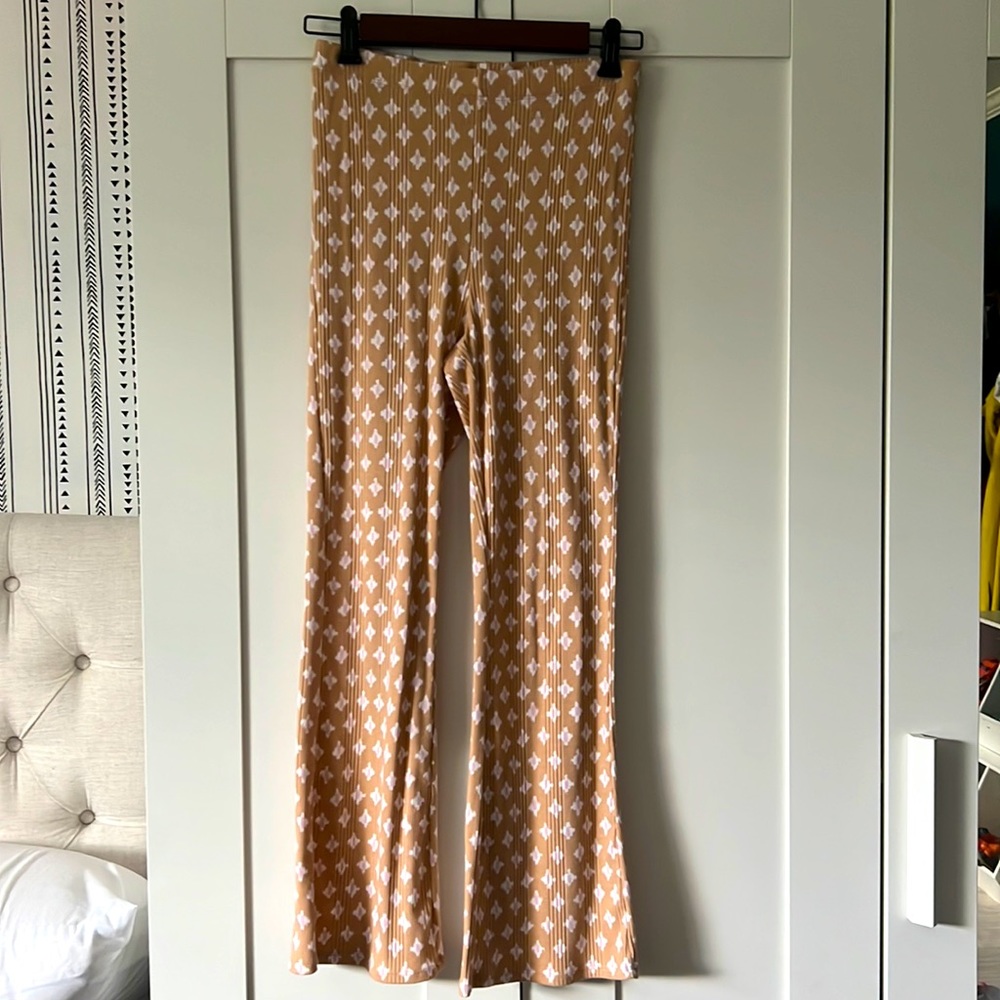 Aerie high waisted ribbed kick flare pants